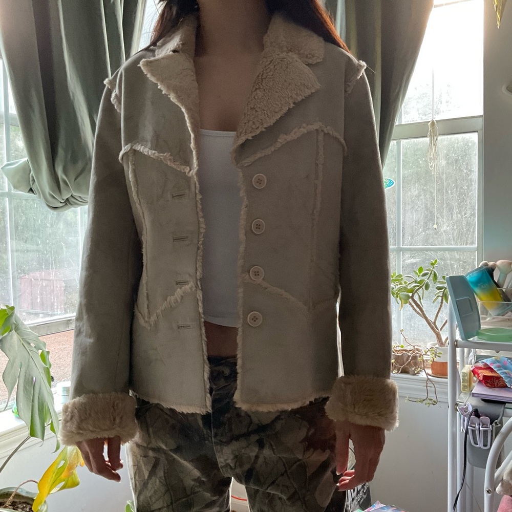 VINTAGE 100% REAL LEATHER SHEARLING DELIAS JACKET NWOT